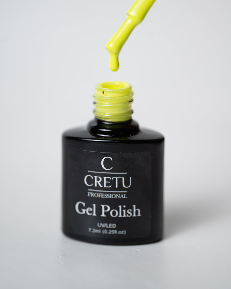 CRETU Professional Gel Polish UV/LED, 7,3 ml (0.25 fl. oz) Neon YG#04 image 2