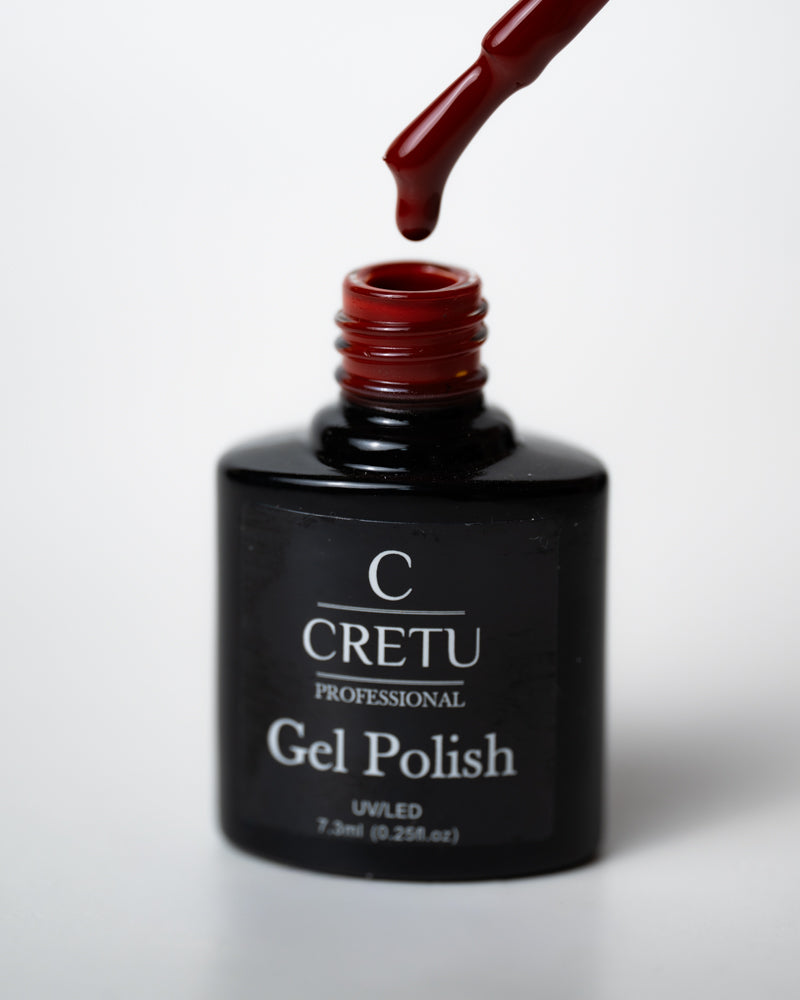 CRETU Professional Gel Polish UV/LED, 7,3 ml (0.25 fl. oz) Wine Red WR#10 image 0