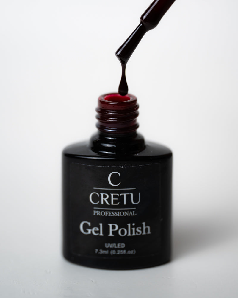 CRETU Professional Gel Polish UV/LED, 7,3 ml (0.25 fl. oz) Wine Red WR#35 image 2
