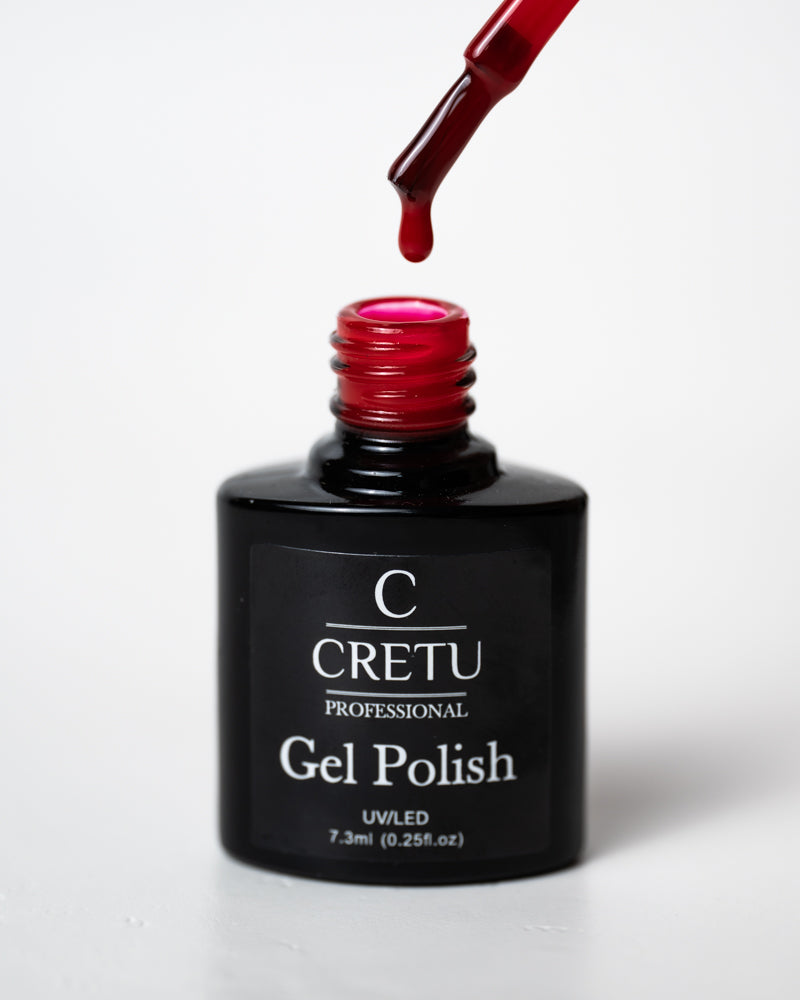 CRETU Professional Gel Polish UV/LED, 7,3 ml (0.25 fl. oz) Wine Red WR#25 image 2