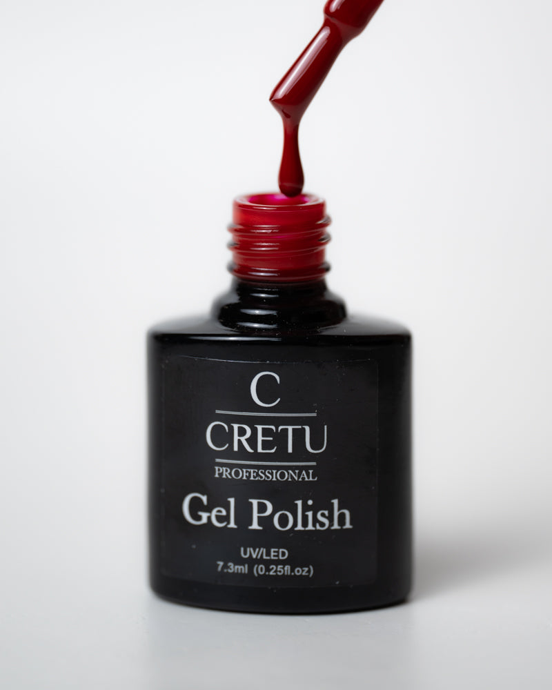 CRETU Professional Gel Polish UV/LED, 7,3 ml (0.25 fl. oz) Wine Red WR#32 image 2