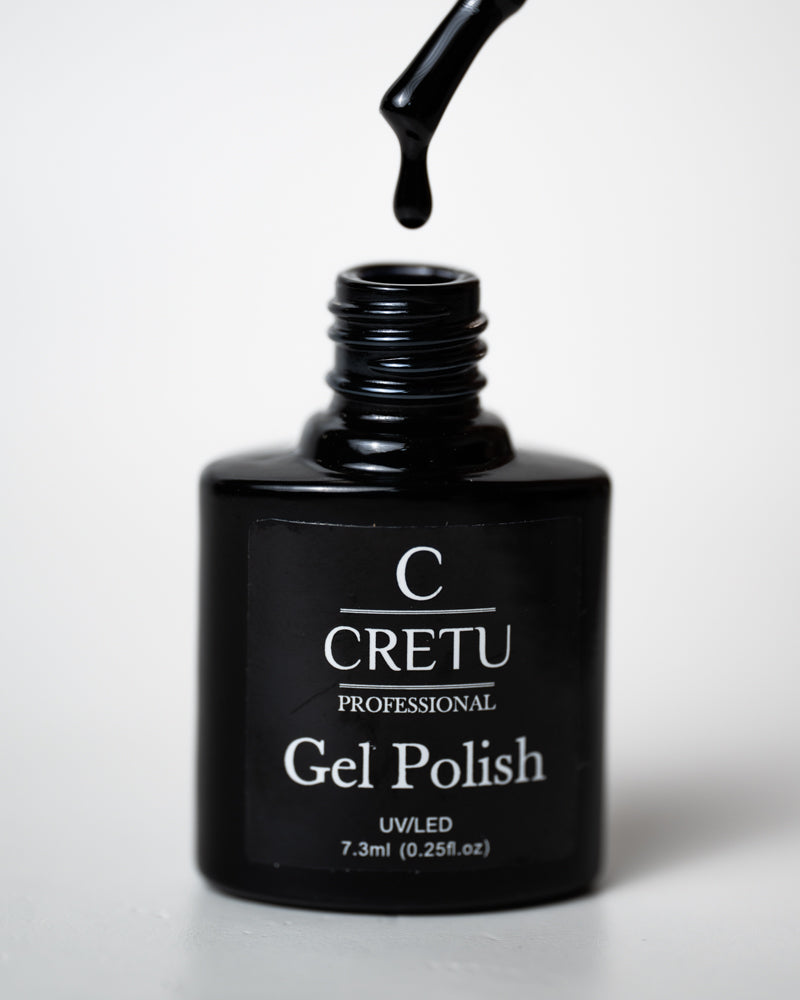CRETU Professional Gel Polish UV/LED, 7,3 ml (0.25 fl. oz) Black Gel Polish image 2
